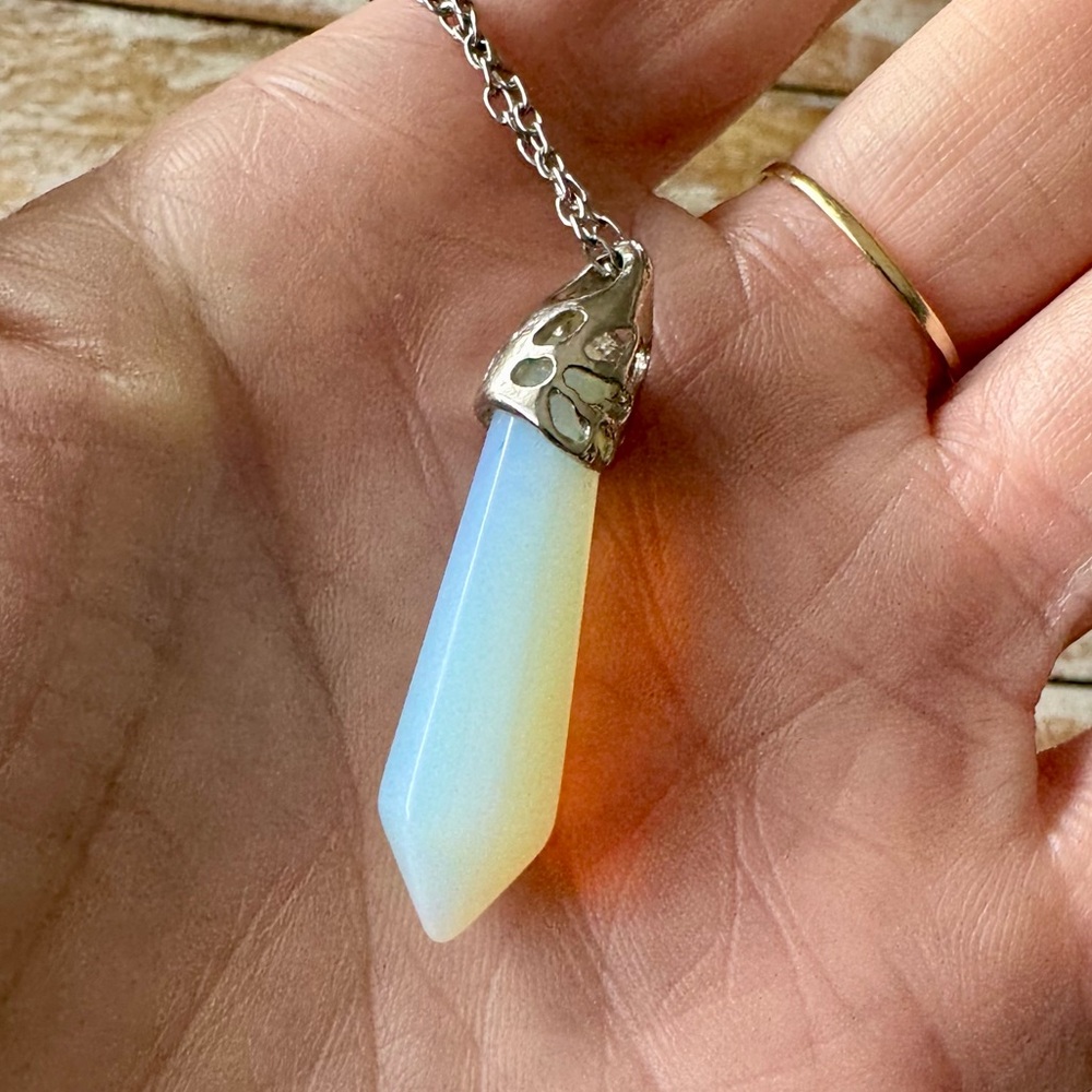 🫧Pendulum Opalite Pendant w/ Silver Chain🫧